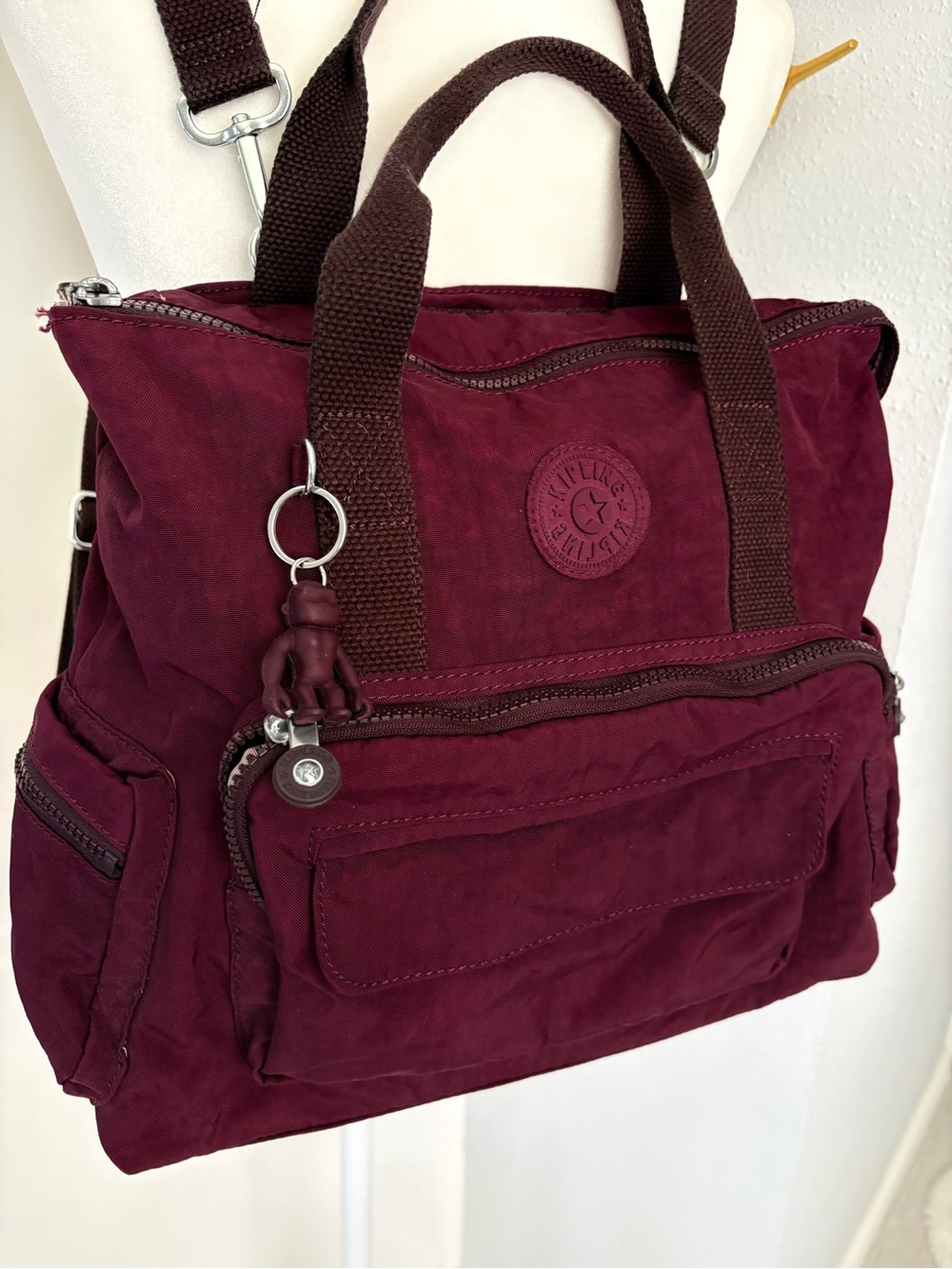 Kipling Plum Shoulder Bag with Crossbody Strap - Picture 4 of 4
